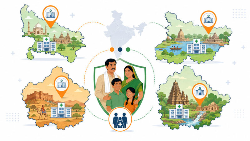 PMJAY in Hindi Belt — UP Bihar MP Rajasthan